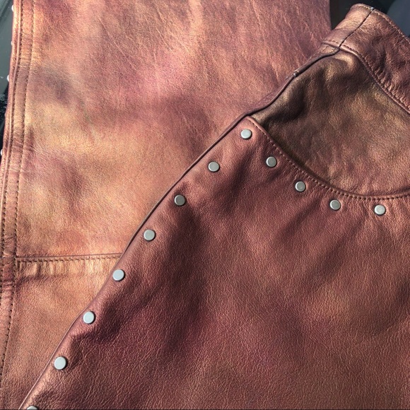Harley Davidson copper color studded leather pant - Picture 5 of 7